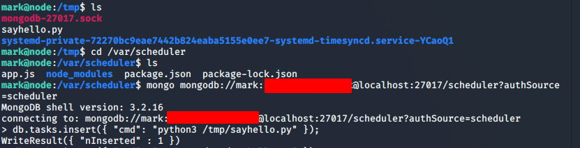 Python sender executed