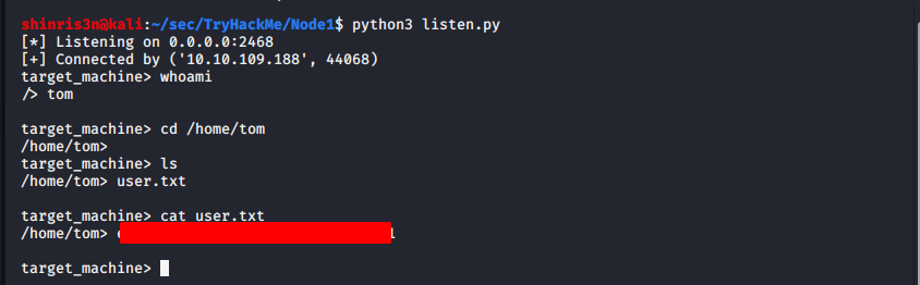 Python listener executed